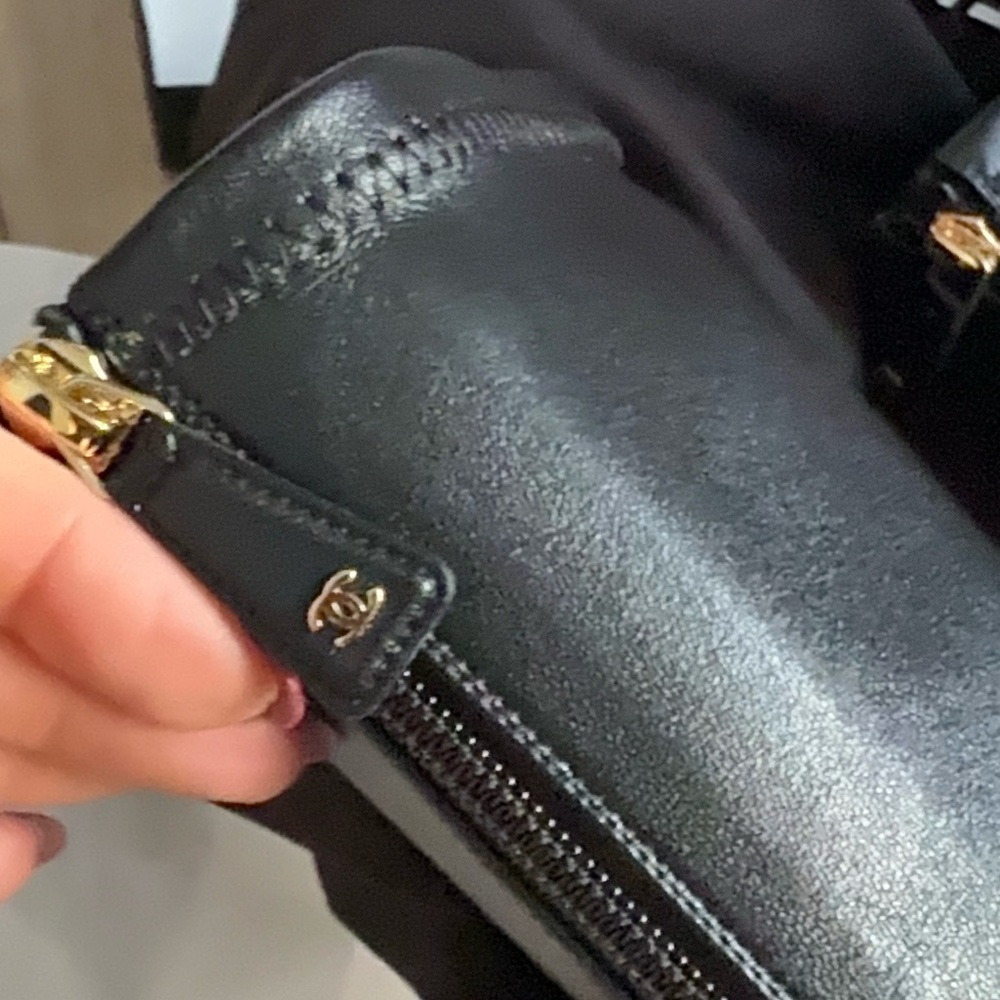 Chanel 25K Black White Pearl Ball Heel CC Logo Stretch Leather Calf Boots - Picture 6 of 8